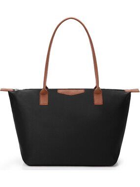 👜Women's Black Lightweight Nylon Hobo Tote Bag Foldable Shoulder Handbag Purse